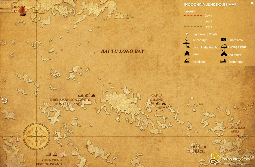 2 day cruise map