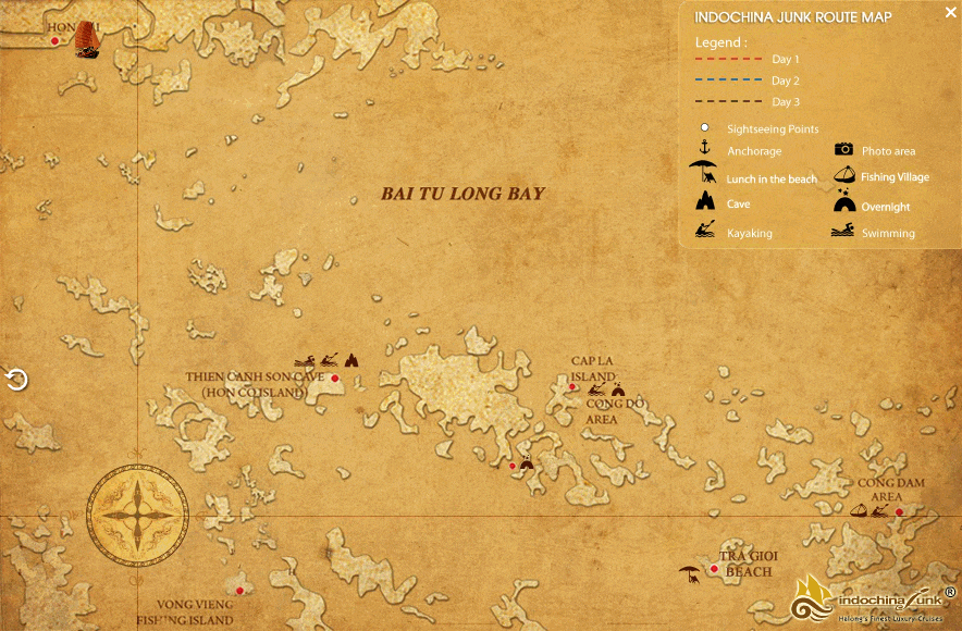 3 day cruise map